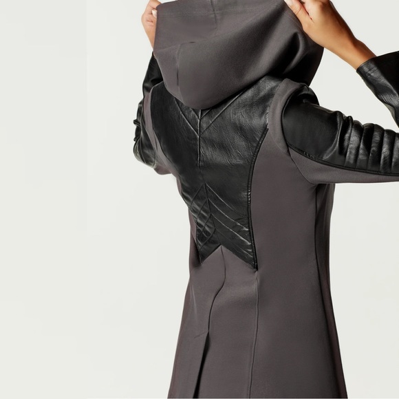 BLANC NOIR Hooded Single-Button Moto Jacket - Picture 4 of 14